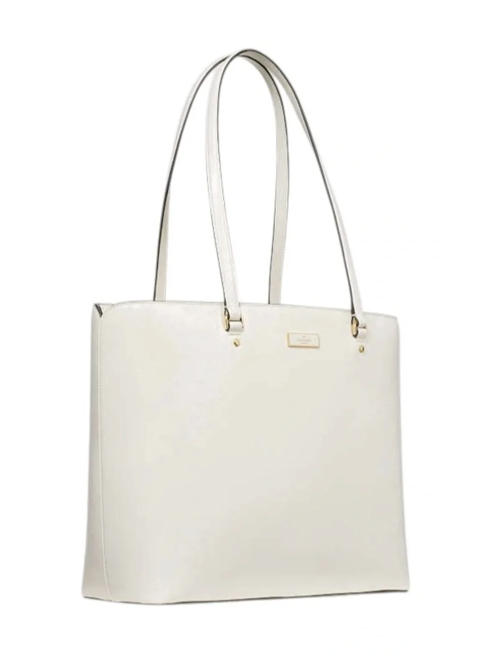 kate spade Cream Crinkle Patent Leather Large Tote Computer Bag NWT MSRP $399 - Picture 4 of 5